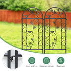 Ultym 2-Pack 87" x 20" Daisy & Bird Arch Black Metal Garden Trellises