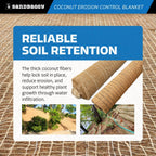 Sandbaggy Coconut Erosion Control Blanket – 3.75 ft x 120 ft Coir Mat for Soil Retention, Slope Stabilization, Plant Growth & Ground Cover – Ideal for Hillsides & DOT Projects - 2 Rolls (900 sq ft)