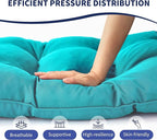 IPYNBAP Outdoor Bench Cushion, 48x18x5 Inch, Waterproof Bench Cushion for Outdoor/Indoor Furniture, Tufted Patio Bench Seat Cushion, Fade Resistant Outdoor Cushions for Porch Swing Couch, Teal Blue