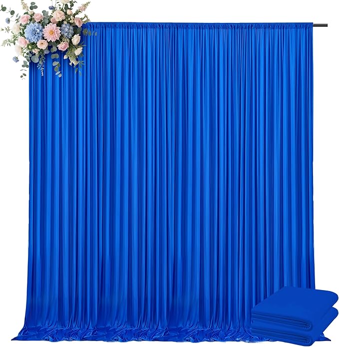 10x10ft Backdrop Curtains for Parties, 2 Panels 5x10ft Photography Backdrop Curtain with Rod Pocket,Backdrop Polyester Background Drapes,Wedding Backdrop Drapes for Birthday Baby Shower Home Decor