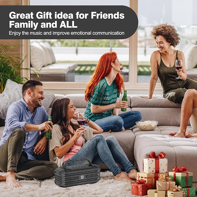 Bluetooth Speaker 120W Peak 80W Portable Wireless Hi-Fi Loud Outdoor IPX6 Waterproof Big Party Speakers with Deep Bass, TWS Pairing, DSP Sound Boombox for Home Camping Beach