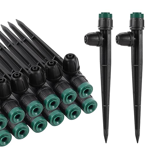 80Pcs Drip Irrigation Emitters Sprayers for 1/4" Tubing, Adjustable 360 Degree Water Flow Sprayers on 5.5" Arrow Stake for Garden Irrigation Watering System