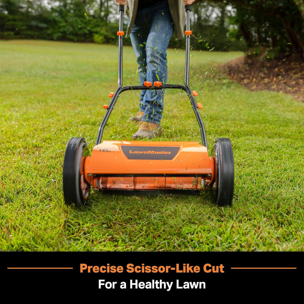 LawnMaster LMRM1401 Push Reel Lawn Mower 14-Inch 5-Blade