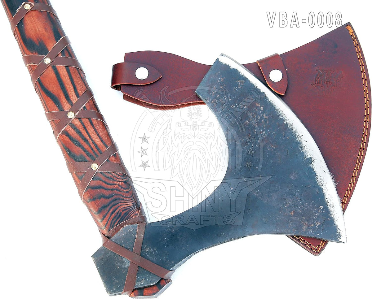 SHINY CRAFTS 40" Hand-Forged Double-Head Norse Dane Axe Replica – Carbon Steel, SCA-08