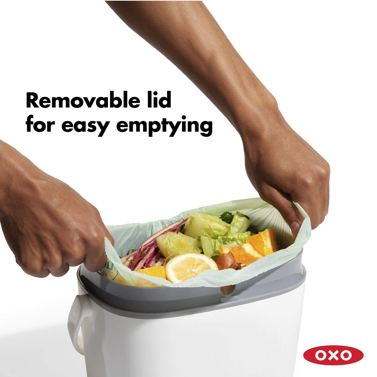 OXO Good Grips EASY-CLEAN COMPOST BIN - WHITE - 1.75 GAL/6.62 L
