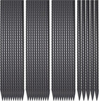 Straight Rebar Stakes 16 Inch 34 Pack Garden Spikes with Chisel Point End Metal Stakes for Ground Heavy Duty 3/8 Inch Thickness Tree Stake Kit for Concrete, Landscape Timber (Black)