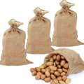 Agfabric Burlap Sacks 4pack 20"×40" Burlap Storage Bag with Strings, 100% Jute Fabric, Reusable Potato Bag for Food Storage, Plant, Gardening Planting, Food Grade, Set of 4