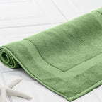 DAN RIVER Classic Bath Mat - Green, 100% Ring Spun Cotton, Pack of 2, 21x34 inches, 800 GSM, Non-Slip, Absorbent, Quick Drying, Machine Washable Bathroom Floor Mats for Shower, Kitchen & Bath