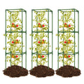 3 Pack 47 Inch Heavy Duty Height Adjustable Square Tomato Cage