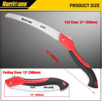 HURRICANE Folding Hand Saw, 10 Inch Pruning Saw, Hand Saw for Wood Cutting, Camping Tree Saw with SK5 Curved Blade, Triple-cut Razor Teeth, Outdoor Portable Saw for Tree Trimming, Gardening, Hiking