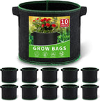 5 Gallon Grow Bags, 10 Pack Heavy Duty Aeration Fabric Pots,Thickened Nonwoven Fabric Pots with Handles,Reusable Plant Bags for Vegetable, Fruits, Flowers, Plants