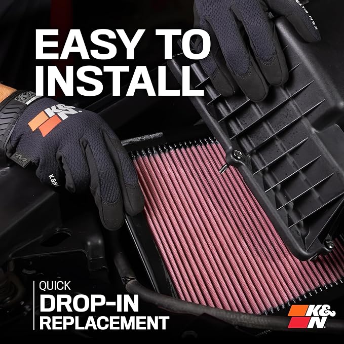 K&N High-Flow Original Lifetime Engine Air Filter: Increase Power: Premium, Washable: Compatible with 2011-2025 Toyota/Lexus/Mitsubishi/Fiat: (See Product Description for Select Models) 33-2457
