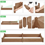Yaheetech Raised Garden Bed Planter Box for Vegetables Growing, Dark Brown