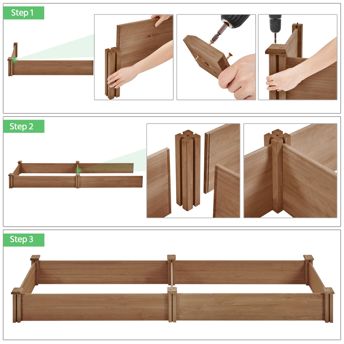 Yaheetech Raised Garden Bed Planter Box for Vegetables Growing, Dark Brown