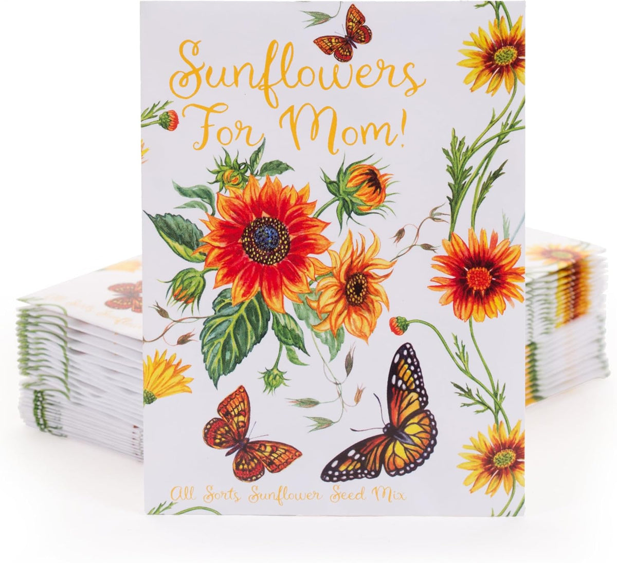 25 Sunflowers for Mom - Happy Mothers Day - Sunflower Seed Packets