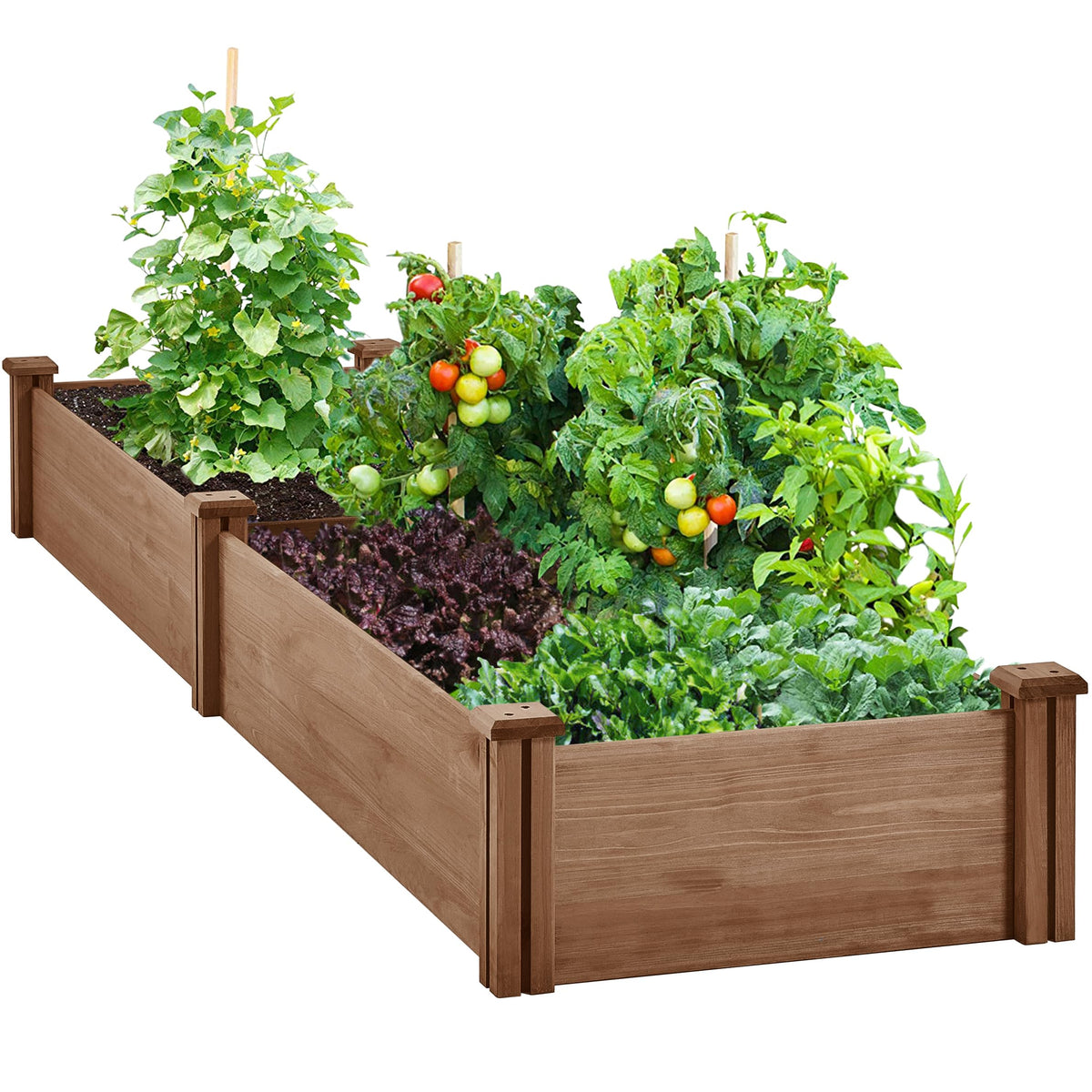 Yaheetech Raised Garden Bed Planter Box for Vegetables Growing, Dark Brown