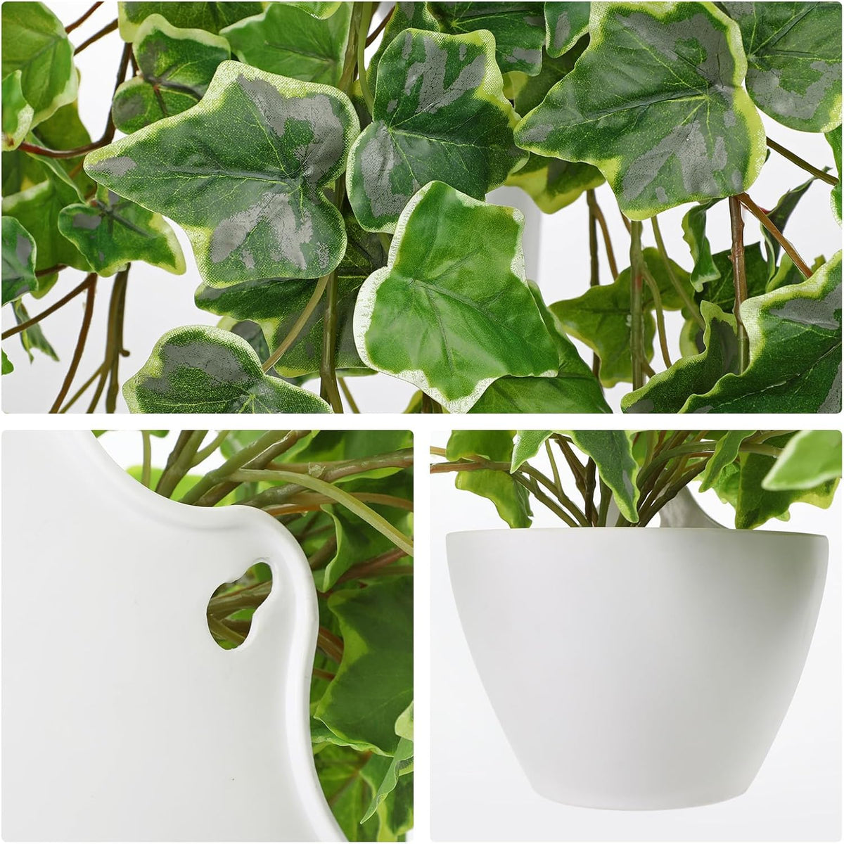 Hollyone Artificial Hanging Plants Wall Potted 47.2" Fake Ivy Vine Faux Ivy Leaves Hanging Greenery Plants for Wall Home Bedroom Indoors Outdoors Garden Patio Decor
