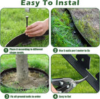 4 in Tall Landscape Edging, 40FT Plastic Garden Border Edging with 60 Anchoring Spikes, Landscape Edging Kit for Garden, Flower Beds and Lawn (Black, 4In x 40FT)