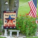 250 Anniversary USA Garden Flags for Outside,4th of July 250th Year America Banner,God Bless United States 12x18 Inch Double-Sided with Patriotic Star,1776-2026 America Merchandise for Yard Decoration
