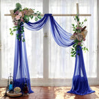 MDS Halloween Chiffon Draping Fabric - 2 Panel, 30" Wide x 75ft Long - Sheer Spooky Arbor & Canopy Drapery for Haunted House Backdrops, Party Ceilings, DIY Costumes & Themed Events - Royal Blue