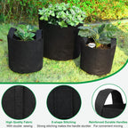 JERIA 24-Pack 5 Gallon Nonwoven Grow Bags, Plant Grow Bags，Heavy Duty Aeration Fabric Pots with Durable Handles, Come with 24 Pcs Plant Labels