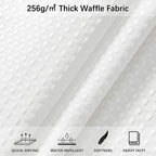 Stall Waterproof Shower Curtain Waffle Weave 60 Inches Beige Heavy Duty for Bathroom, Machine Washable 256GSM Modern Shower Curtains with 10 Metal Hooks, 60Wx72H