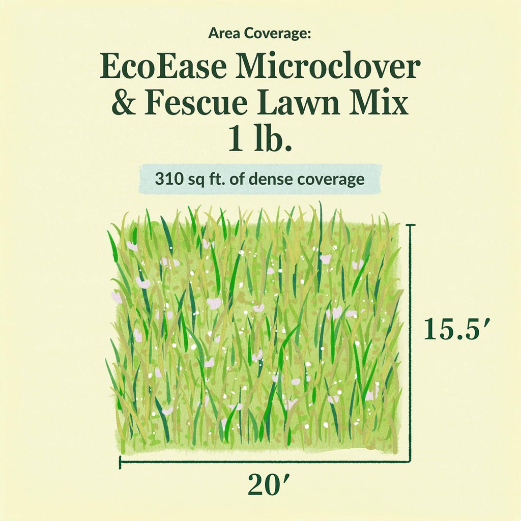 Ferry-Morse EcoEase Microclover and Fescue Low Maintenance Ground Cover Grass Seed Mix, 1lb