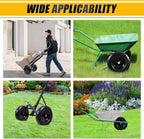 MZREXN 4.80/4.00-8" Flat Free Tire and Wheel, 16" Universal Solid Wheelbarrow Tires, with 5/8" & 3/4" Bearings, 3" Centered Hub for Hand Truck Garden Trailers Utility Cart Yard Wagon (2-PACK, Black)