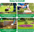 Corrugated Metal Garden Edging,Sturdy Tall Landscape Edging Borders with 6pcs Anchor Stakes, Perfect DIY for Flower Beds, Lawn and Pathway,Tree Surrounds,Paver Edges (Pre-Rusted 10"×20FT)