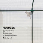 Outsunny Mini Greenhouse, Portable Greenhouse with Roll-Up Door and 2 Mesh Windows, Small Green House with PE Cover for Garden Patio Lawn, 78.7" x 29.5" x 74", White