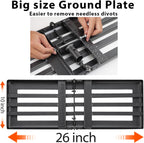 Lawn Leveling Rake, Heavy Duty Levelawn Tool for Garden Level Soil or Dirt Ground Surfaces Easily, 26” x 10” Ground Plate, Steel Handle Length is 65 inch