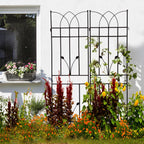 2 Pack Metal Garden Trellis 71" Black Fence Rustproof Garden Trellis for Climbing Plants Support Roses Flower Outdoor Lawn, Black