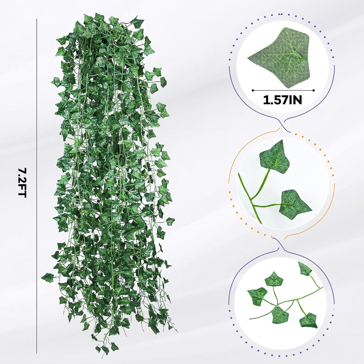 36 Pack 252 Feet Vines,Ivy,Ivy Garland,Fake Ivy,Fake Leaves,Ivy Vines,Artificial Vines,Green Vines,Leaves Room Decor,Vines for Bedroom,Wall Decor,Wedding Party