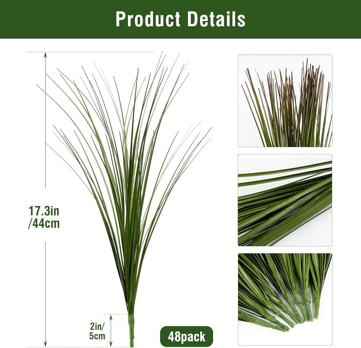 48PCS 17.3" Fake Plants Artificial Wheat Grass Greenery Plastic Plants Fake Grass Artificial Plants for Outdoor Decor Artificial Grass Plant with Greenery Stems for Indoor Home Decoration
