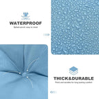 Porch Swing Cushions,Outdoor Cushions 3 Seater Replacement with Backrest, Waterproof Thickened Bench Cushion with Ties for Porch, Patio,Outdoor, Backyard and Garden (Sky Blue 60 * 40 in)