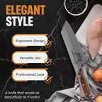 Shape28 Personalized Kitchen 7 Inch Professional Culinary Knife - Customize Chopping, Mincing, Slicing and Dicing, Meat - High Carbon Steel with Gift Box and Blade Cover