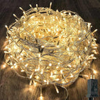 115FT 300LED Warm White Christmas String Fairy Lights Indoor/Outdoor, Waterproof with 8 Modes, Clear Wire Plug in Twinkle Light for Outside Garden Bedroom Christmas Tree Decorations