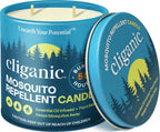Cliganic Natural Mosquito Repellent Candle (Large 16oz) | Citronella, DEET Free, Essential Oil Infused for Outdoor, Camping | Burns 55 Hours