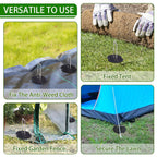 100Sets Garden Stakes Staples and Fixing Gaskets 6 Inch U Shaped Heavy Duty Lawn Staples 11 Gauge Galvanized Landscape Pins with 1 Pick Hook for Weed Barrier Fabric Ground Covers Holding Fence