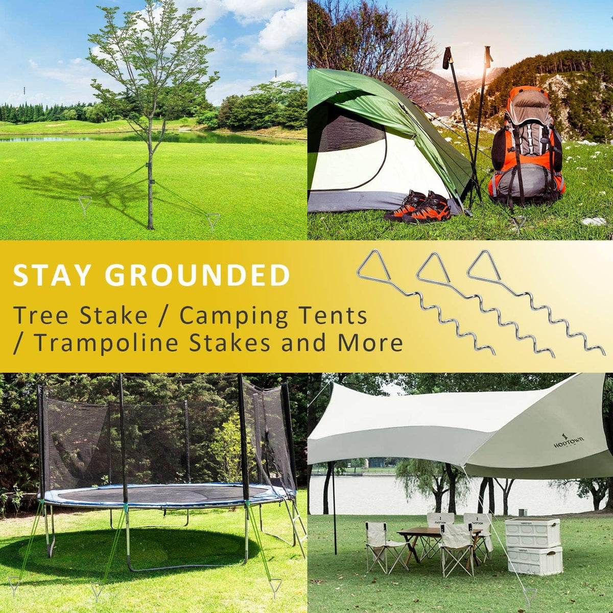 Tree Stake Kit, Heavy Duty Spiral Tree Stakes for Leaning Trees, Straightening Solution for Young Trees in Bad Weather