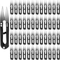Therwen 48 Pcs 4 Inch Bonsai Pruning Scissors Thread Snips Mini Sewing Scissors U Shaped Bulk Bud and Leaves Trimmer Yarn Carbon Steel Pruners Trimmers for Gardening(Black)