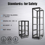 Raising Electronics Server Rack Open Frame Rack 4 Post 19 inch Adjustable Server/Audio Rack Cold Rolled Steel(42U,17Depth)
