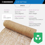 Sandbaggy Jute Netting Roll, 4 ft x 225ft, Biodegradable Erosion Control Blanket for Slopes, Hills & Drainage, Eco-Friendly, Durable Soil Stabilizer, Contractor-Approved for Landscaping (1 Roll)
