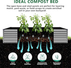 DIIYIV 12x4x1.5FT Galvanized Raised Garden Bed,Vegetable Boxes-Rectangle Metal Flower Box,Large Planter Raised Beds Outdoor Garden for Planting,Fruit,Herb-Silver
