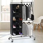 Simple Houseware Hanging Closet Organizers 24 Section Shoe Shelves, Black