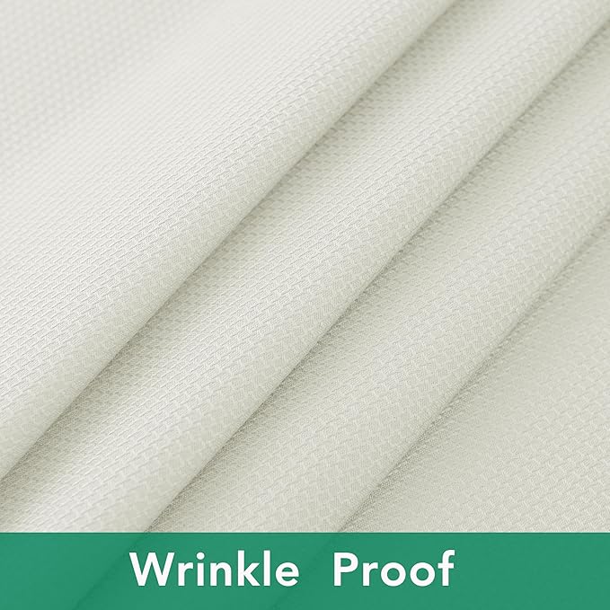 Biscaynebay Textured Fabric Round Tablecloths 70", Ivory Water Resistant Table Cloth Circle Folding Table Covers for Dining, Kitchen, Wedding, Parties etc. Machine Washable