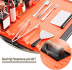 Silicone Grill Mat for Blackstone/Kitchen Countertop, Large Size Griddle Mat Compatible with Blackstone, Non-Slip Silicone Grill Mat, BBQ Side Shelf Mat Grill Pad (Orange)
