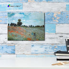 Wieco Art The Poppy Field Near Argenteuil Giclee Canvas Prints Wall Art of Claude Monet Famous Floral Oil Paintings Reproduction Classic Flowers Landscape Pictures Artwork for Bedroom Home Decorations