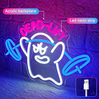 Dumbbell Neon Sign,Neon Signs for Wall Decor,Gym Neon Sign,Ghost Dead Lift Led Sign,Barbell Led Signs for Wall,USB Powered with Dimmable Switch Neon Lights for Bedroom,Gym Decor,Workout