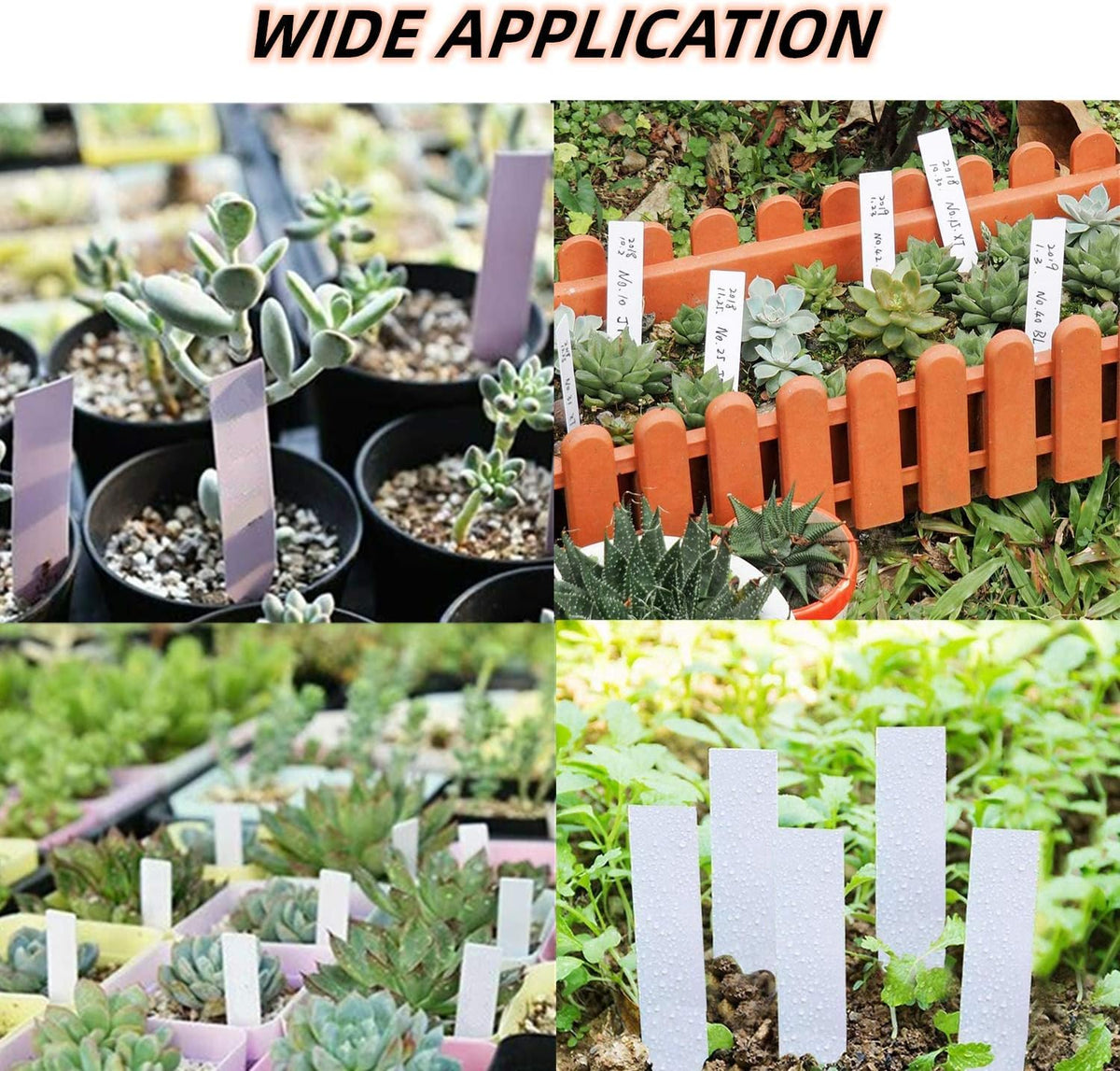 YaeCCC 1000 Pcs 4 Inches Plant Labels Plastic Plant Tags Nursery Garden Labels Pot Marker Garden Stake Tags for Fruit Trees, Flowers, Shrubs, etc